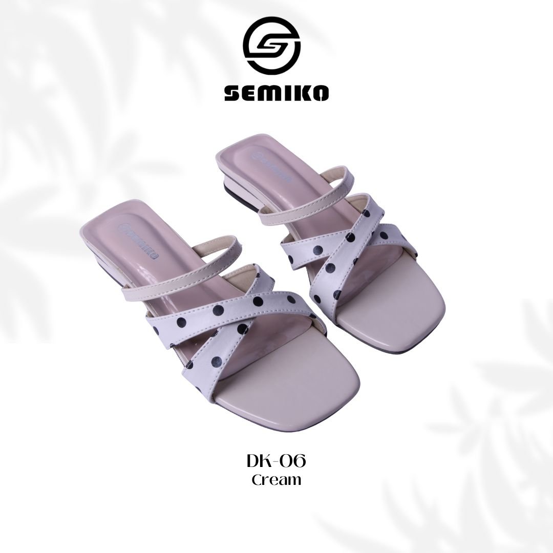 SEMIKO DK 06 Sandal Heels Wanita Hak Tahu Block Heels Polkadot