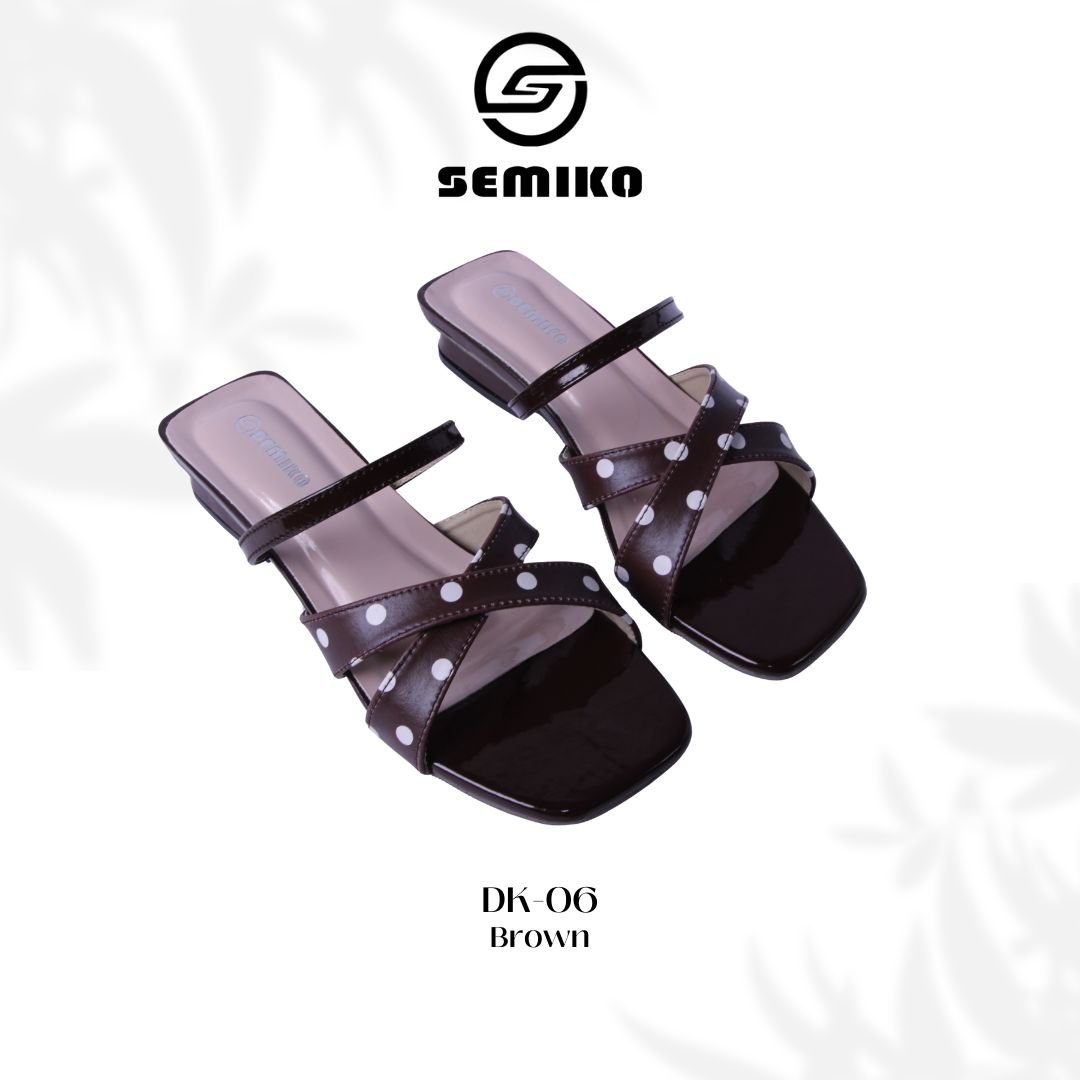 SEMIKO DK 06 Sandal Heels Wanita Hak Tahu Block Heels Polkadot