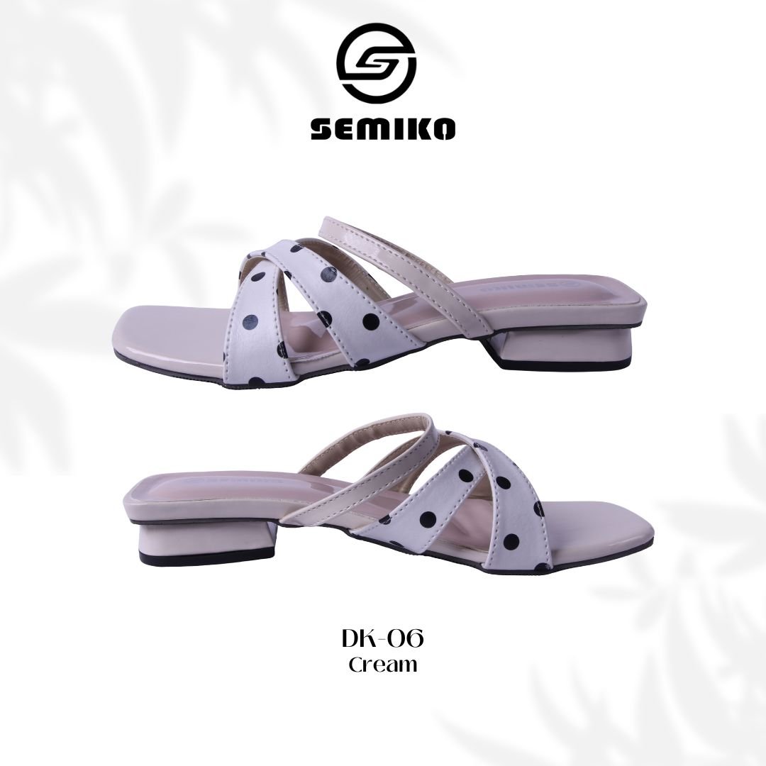 SEMIKO DK 06 Sandal Heels Wanita Hak Tahu Block Heels Polkadot