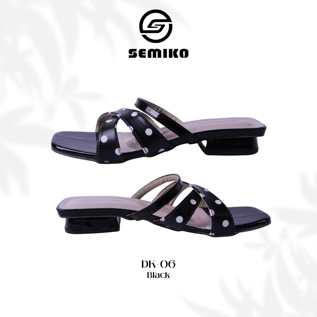 SEMIKO DK 06 Sandal Heels Wanita Hak Tahu Block Heels Polkadot