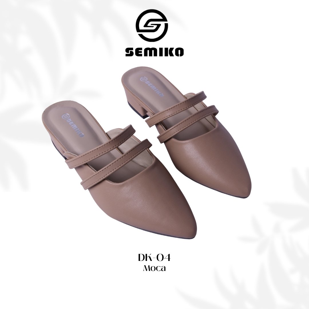 SEMIKO DK-04 - Sepatu Mules Hak Tahu Wanita / Low Heels Slip On DK-04