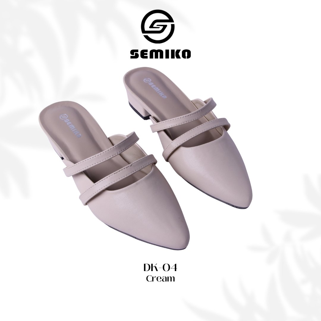 SEMIKO DK-04 - Sepatu Mules Hak Tahu Wanita / Low Heels Slip On DK-04