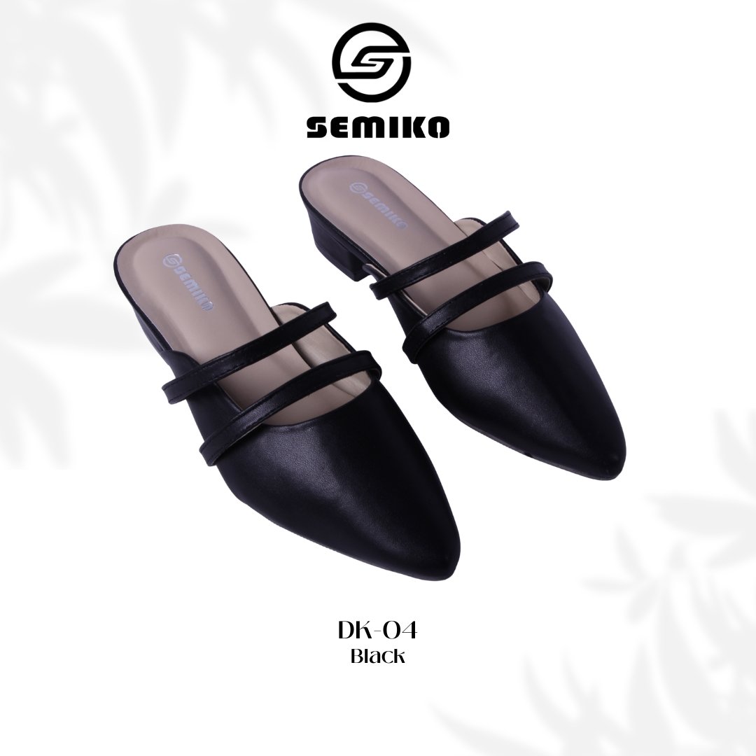 SEMIKO DK-04 - Sepatu Mules Hak Tahu Wanita / Low Heels Slip On DK-04