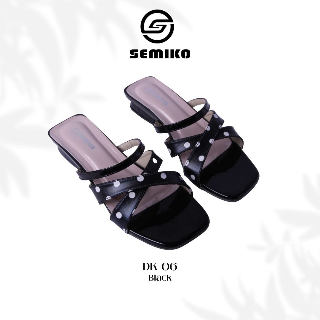 SEMIKO DK 06 Sandal Heels Wanita Hak Tahu Block Heels Polkadot