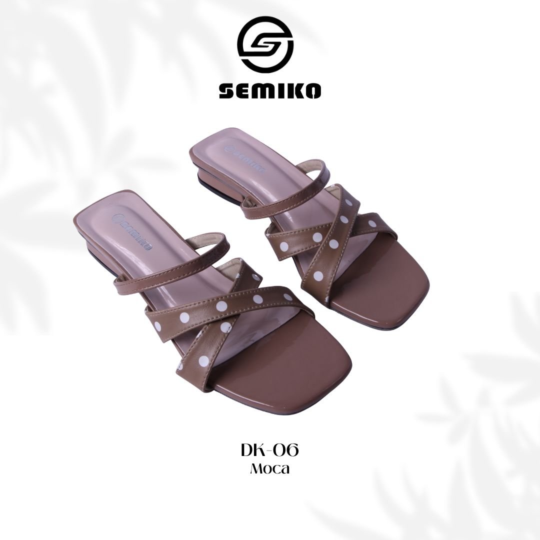 SEMIKO DK 06 Sandal Heels Wanita Hak Tahu Block Heels Polkadot